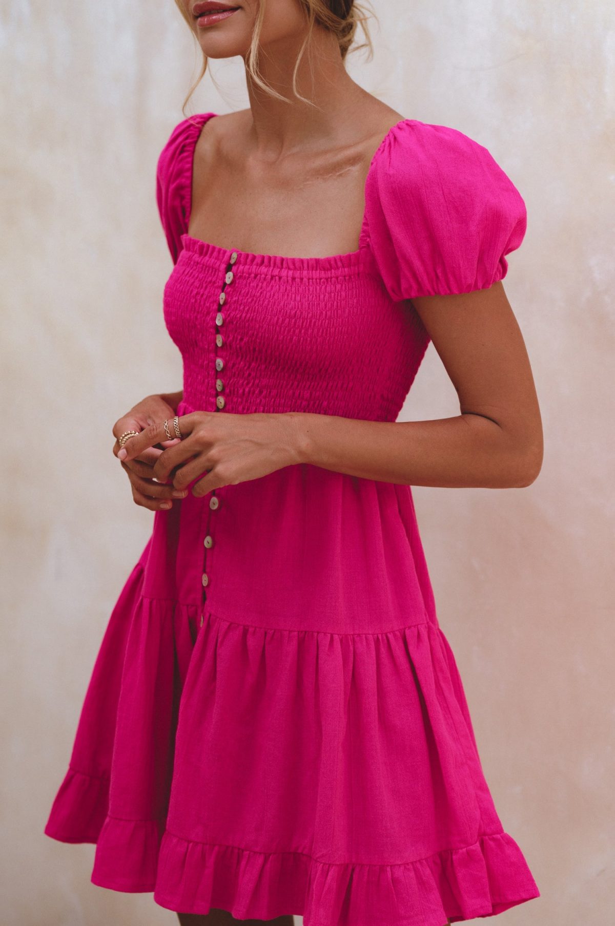 Catalina Smocked Linen Mini Dress - Image 5