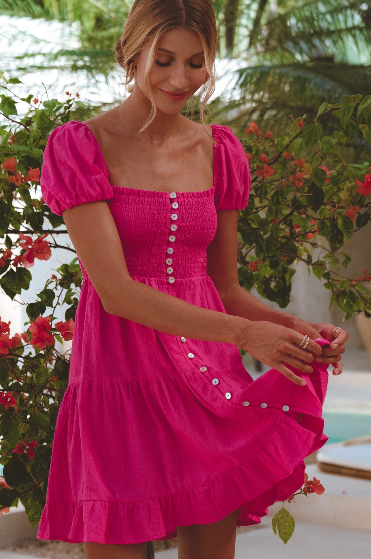 Catalina Smocked Linen Mini Dress - Image 8