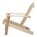 NNEDSZ Outdoor Sun Lounge Beach Chairs Table Setting Wooden Adirondack Patio Chair Light Wood Tone - Image 4