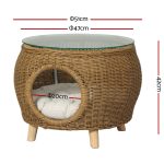 NNEDSZ Gardeon Coffee Side Table Wicker Aluminium Desk Pet Bed Storage Outdoor Furniture - Image 2