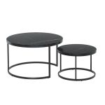 NNEDSZ Nesting Coffee Table Set of 2 Marble Effect Tika