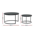 NNEDSZ Nesting Coffee Table Set of 2 Marble Effect Tika - Image 2
