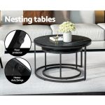 NNEDSZ Nesting Coffee Table Set of 2 Marble Effect Tika - Image 4