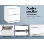 NNEDSZ Bedside Table Cabinet Lamp Side Tables Drawers Nightstand Unit White - Image 4