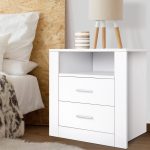 NNEDSZ Bedside Tables Drawers Storage Cabinet Drawers Side Table White - Image 4