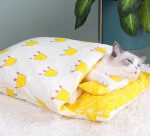 Japanese Cat Bed Warm Cat Sleeping Bag Deep Sleep Cave Winter Removable Pet House Bed for Cats Dogs Nest Cushion with Pillow - Image 25
