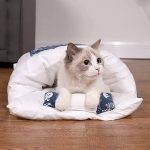 Japanese Cat Bed Warm Cat Sleeping Bag Deep Sleep Cave Winter Removable Pet House Bed for Cats Dogs Nest Cushion with Pillow - Image 3