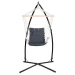 NNEDSZ Gardeon Hammock Chair with Steel Stand Armrest Outdoor Hanging Grey - Image 3