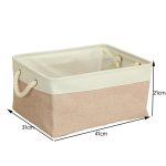 Cotton Linen Folding Storage Baskets Kids Toys Organizer Clothes and Sundries Storage Box Cabinet Storage Bag Laundry Basket - Image 2