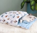 Japanese Cat Bed Warm Cat Sleeping Bag Deep Sleep Cave Winter Removable Pet House Bed for Cats Dogs Nest Cushion with Pillow - Image 15