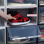 2pcs Transparent Sneaker Shoe Box Dust-proof Storage Box Stackable Shoe Cabinet High-top Dustproof AJ Shoes Organizers Shoe Rack - Image 4