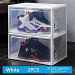 2pcs Transparent Sneaker Shoe Box Dust-proof Storage Box Stackable Shoe Cabinet High-top Dustproof AJ Shoes Organizers Shoe Rack - Image 2