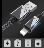 Extra strapabíró 1 méteres Lightning Iphone gyorstöltő és USB adatkábel - Image 4