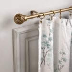 Gold Extendable Curtain Pole | Geometric Cage Finials | 61-366cm