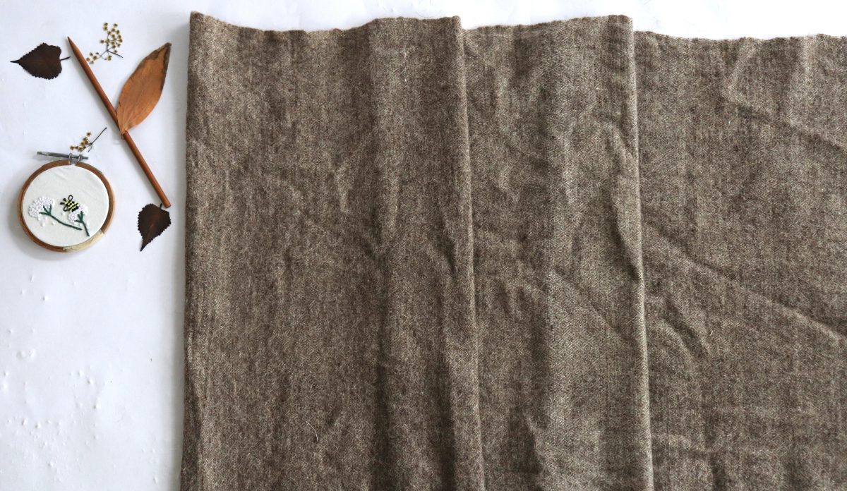 Organic Himalayan Sheep Wool Fabric | 79cm Wide | Greige Finish - Image 1