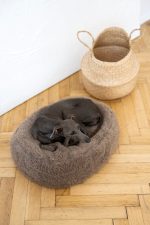 Oval Natural Wool Pet Bed - Beige - Image 3
