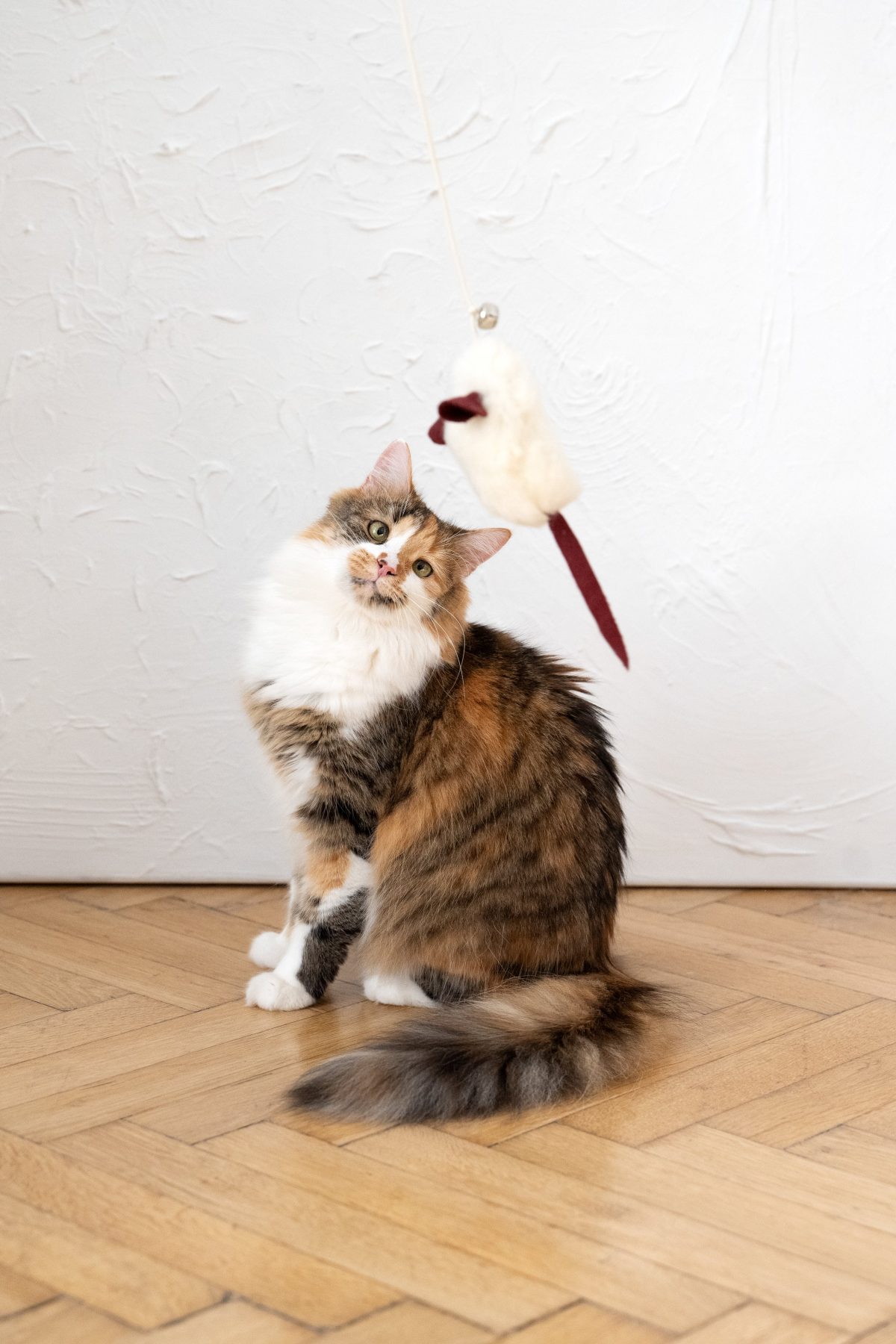 Natural Sheepskin Cat Toy: Mouse - Image 3
