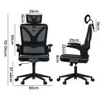 NNEED Mesh Office Chair D-Shape Back Support Black - Image 2