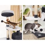 NNEDSZ Cat Tree 112cm Trees Scratching Post Scratcher Tower Condo House Furniture Wood - Image 5