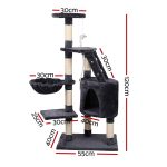 NNEDSZ Cat Tree 120cm Trees Scratching Post Scratcher Tower Condo House Furniture Wood Multi Level - Image 2