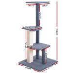NNEDSZ Cat Tree 124cm Trees Scratching Post Scratcher Tower Condo House Furniture Wood Steps - Image 2