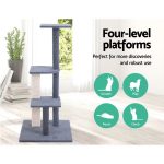 NNEDSZ Cat Tree 124cm Trees Scratching Post Scratcher Tower Condo House Furniture Wood Steps - Image 4