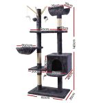 NNEDSZ Cat Tree 140cm Trees Scratching Post Scratcher Tower Condo House Furniture Wood - Image 2