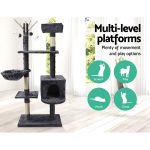 NNEDSZ Cat Tree 140cm Trees Scratching Post Scratcher Tower Condo House Furniture Wood - Image 3