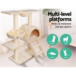 NNEDSZ Cat Tree 100cm Trees Scratching Post Scratcher Tower Condo House Furniture Wood Beige - Image 2