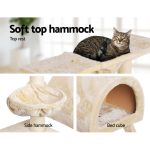NNEDSZ Cat Tree 100cm Trees Scratching Post Scratcher Tower Condo House Furniture Wood Beige - Image 3