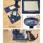 NNEDSZ Cat Tree 100cm Trees Scratching Post Scratcher Tower Condo House Furniture Wood Steps - Image 5