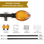 Gold Extendable Curtain Pole | Geometric Cage Finials | 61-366cm - Image 3