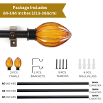 Gold Extendable Curtain Pole | Geometric Cage Finials | 61-366cm - Image 5