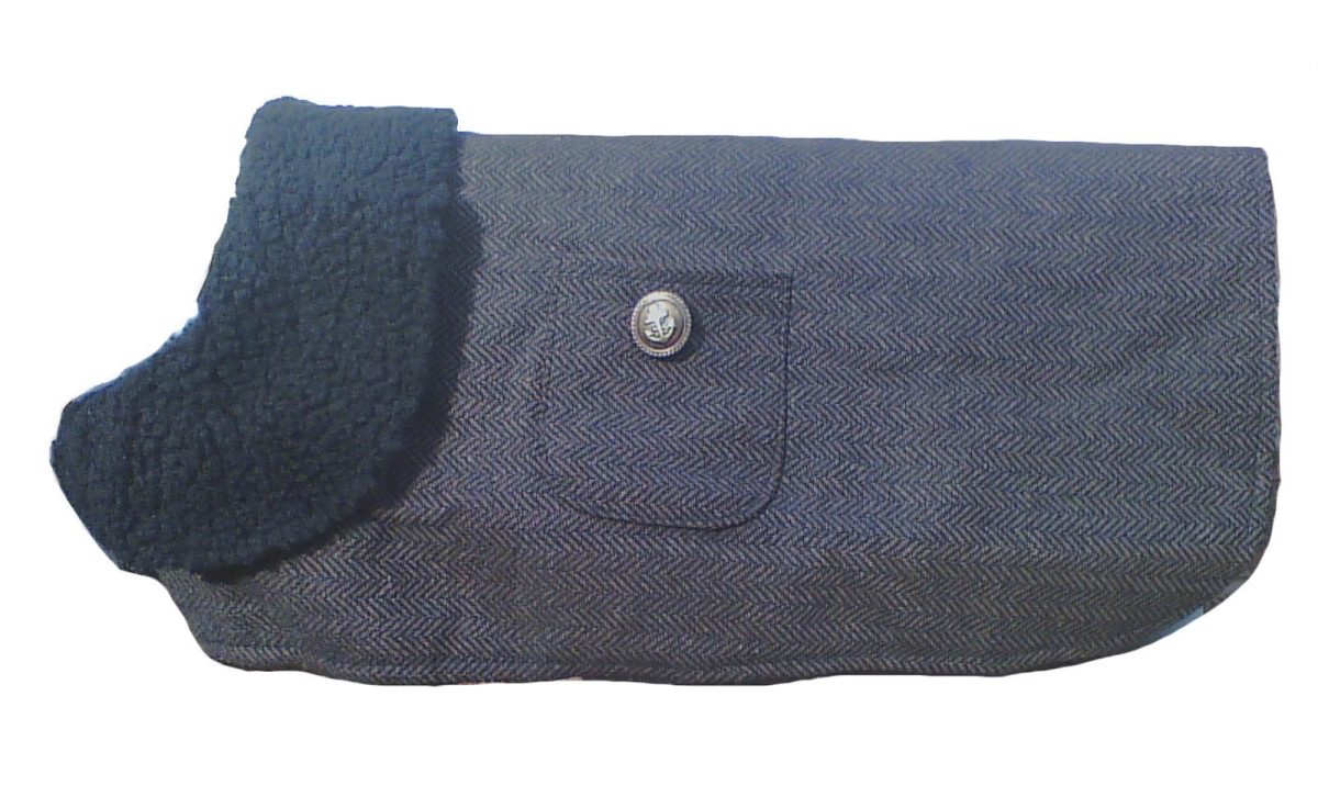 PA Brown Herringbone Dog Coat - Image 5