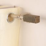 Extendable Curtain Rod Beige with Wooden Finials | 24-144 Inch |  Adjustable Pole Set with Brackets, Screws & Plugs | Strong 25kg Capacity