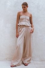 Raya Wide Leg Linen Pants - Image 25