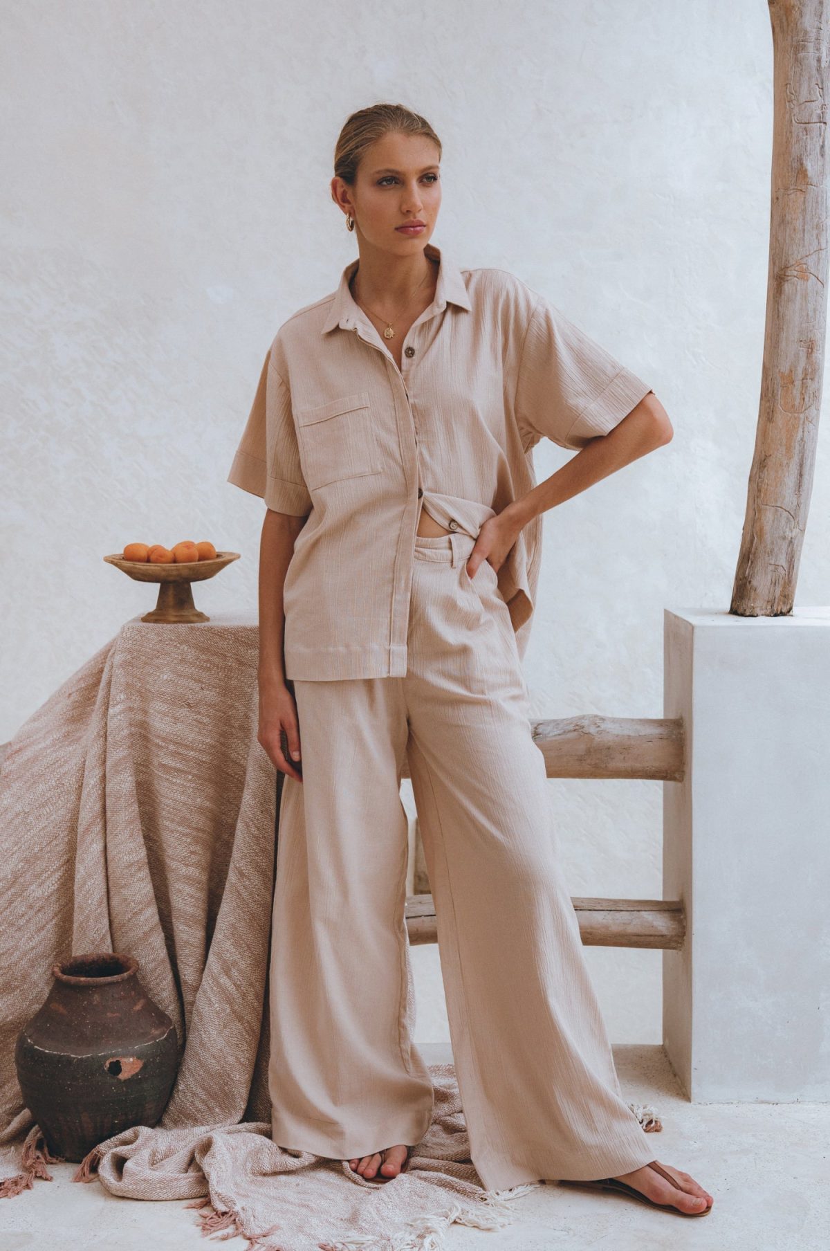 Raya Wide Leg Linen Pants - Image 26