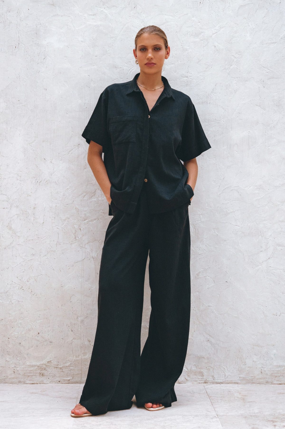 Raya Wide Leg Linen Pants - Image 20