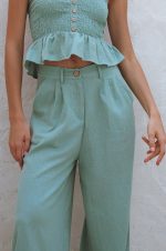 Raya Wide Leg Linen Pants - Image 5