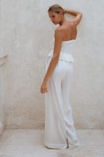 Raya Wide Leg Linen Pants - Image 3
