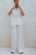 Raya Wide Leg Linen Pants - Image 13