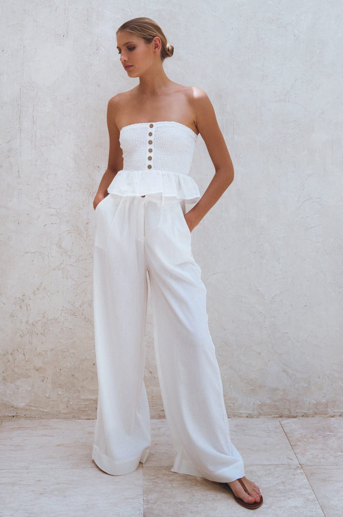 Raya Wide Leg Linen Pants - Image 7