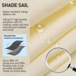 Rectangular Sunshade Sail UV Block Waterproof Canopy (Beige) - Image 3