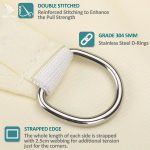 Rectangular Sunshade Sail UV Block Waterproof Canopy (Beige) - Image 2