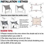 Rectangular Sunshade Sail UV Block Waterproof Canopy (Beige) - Image 4