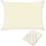 Rectangular Sunshade Sail UV Block Waterproof Canopy (Beige)