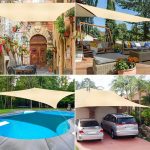 Rectangular Sunshade Sail UV Block Waterproof Canopy (Beige) - Image 5