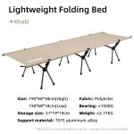 NNEOBA Portable Folding Camping Cot Outdoor Bed Khaki - Image 5