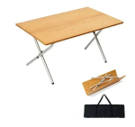 NNEOBA Bamboo Folding Camping Table 2-Fold Brown