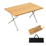 NNEOBA Bamboo Folding Camping Table 2-Fold Brown